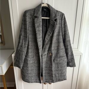 Zara women’s plaid blazer jacket size medium